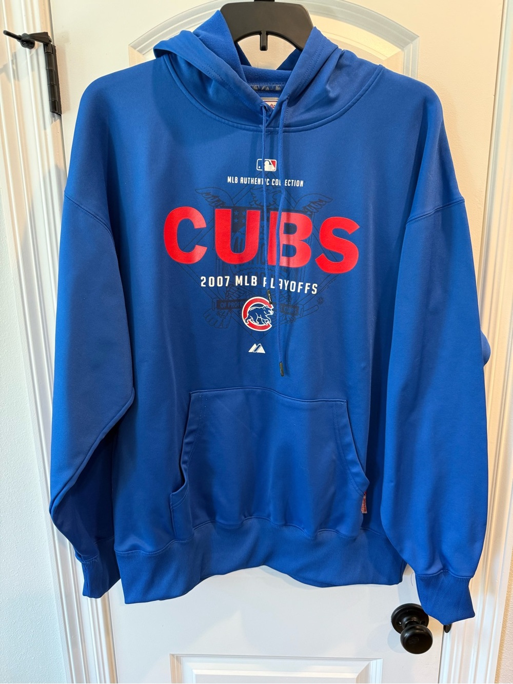 Majestic Chicago Cubs Blue Pullover Hoodie 2007 MLB Playoffs - Men - XL